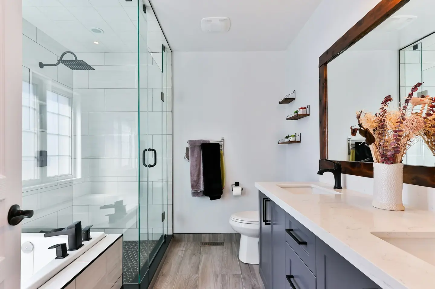 Bathroom tile and fixture detail
